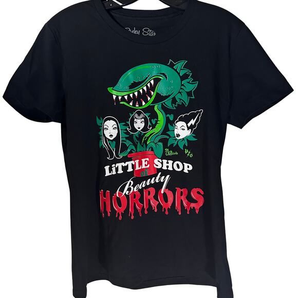 Pinky Star ’Little Shop of Beauty Horrors’ Tee Women’s Size Large Black Tshirt - Picture 2 of 4